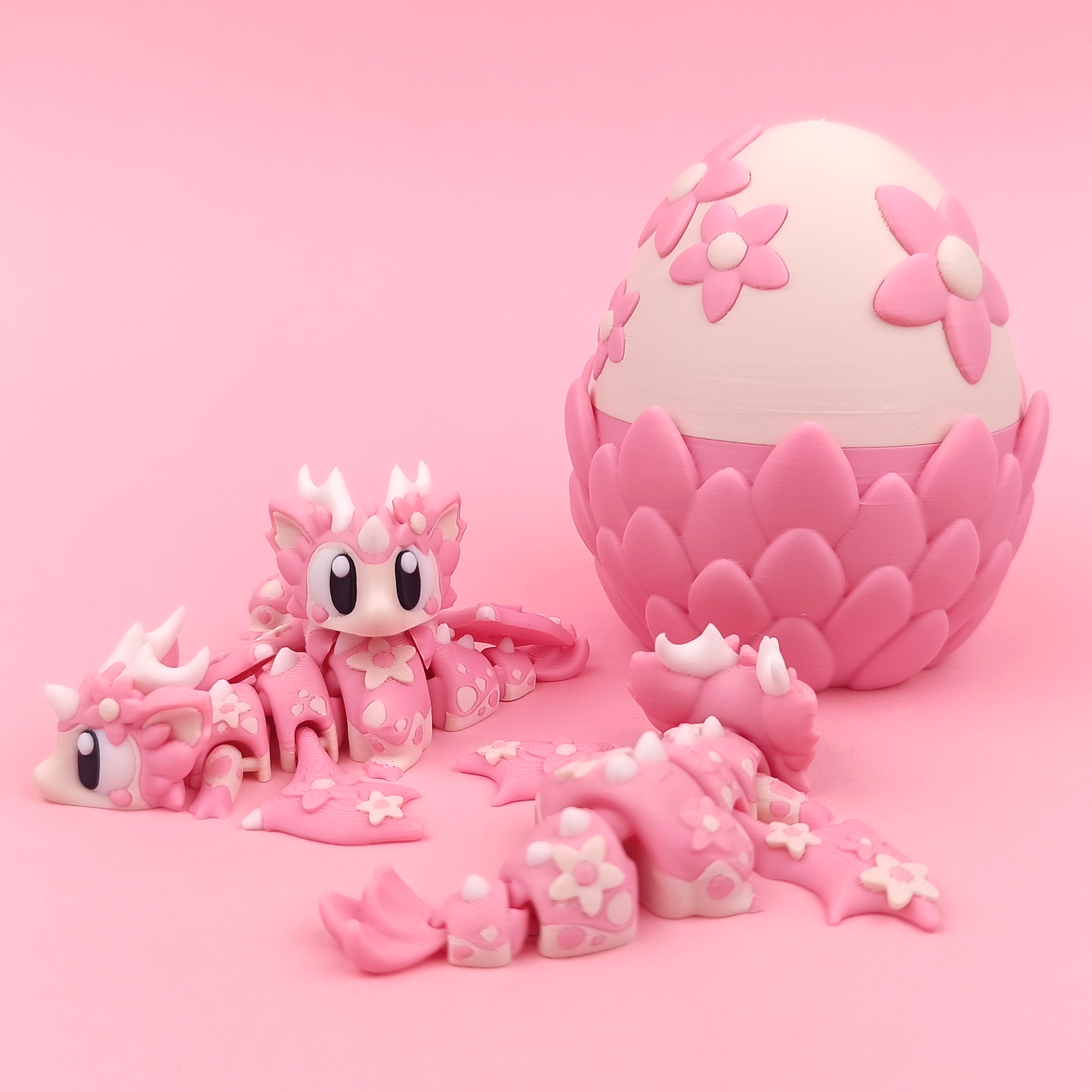 Cherry Blossom Dragon with Egg - Magical Collectible, Unique Design, Ideal for Collectors and Enthusiasts