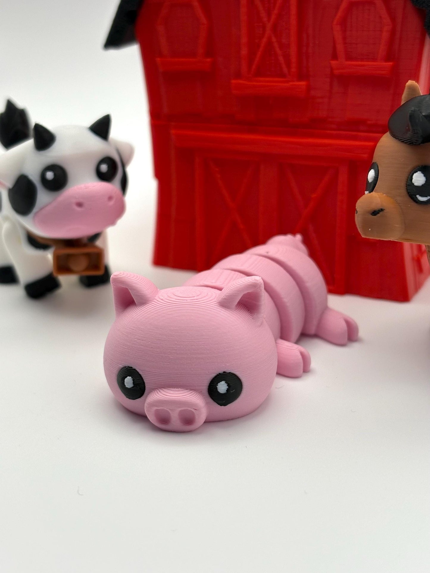 Flexible Farm Barn Animals - 5 Articulated Farm Animals Fidget Toy