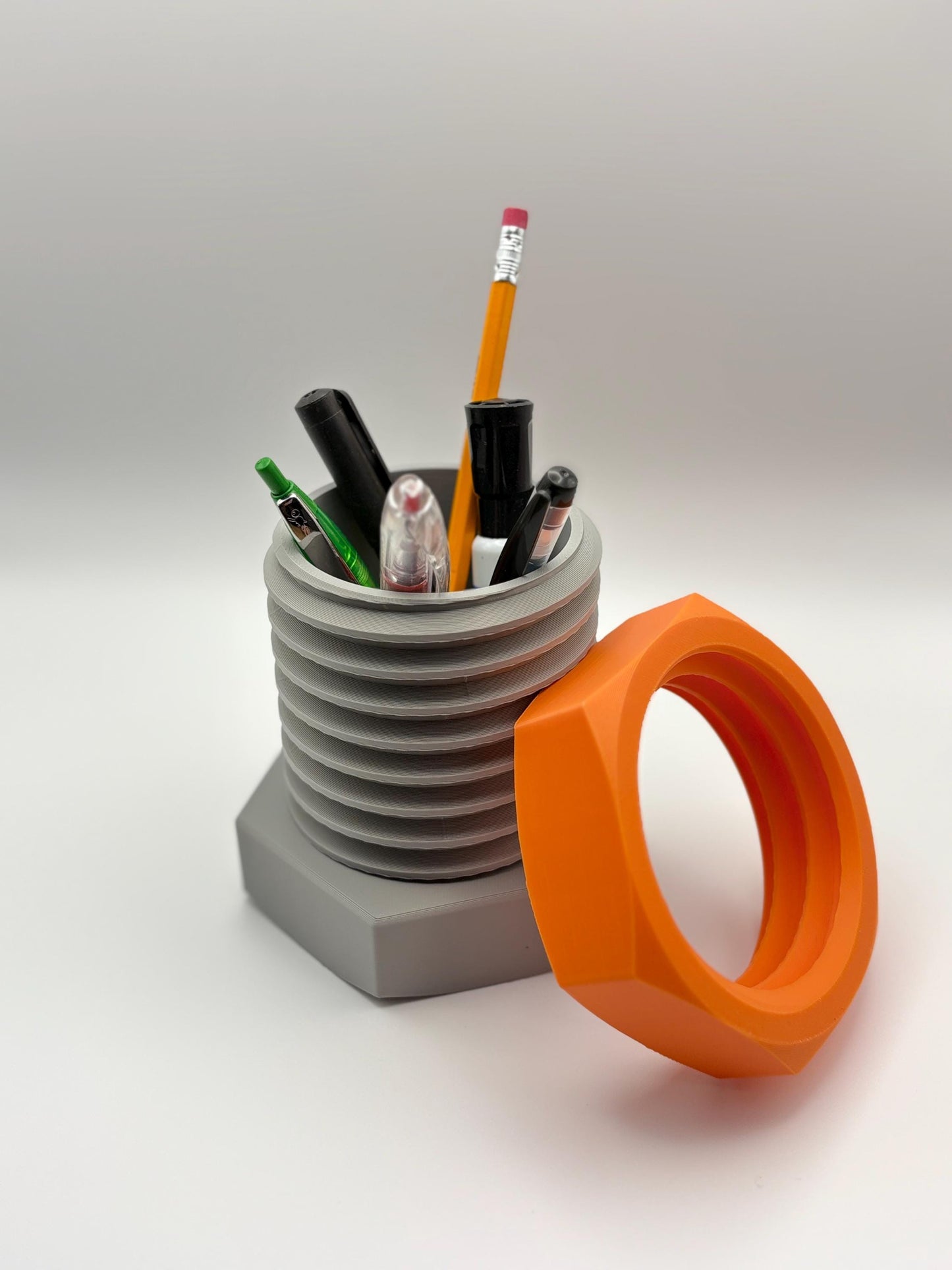 Nut Bolt Pencil Holder, creative desk organizer, industrial decor, perfect for office or home workspace!