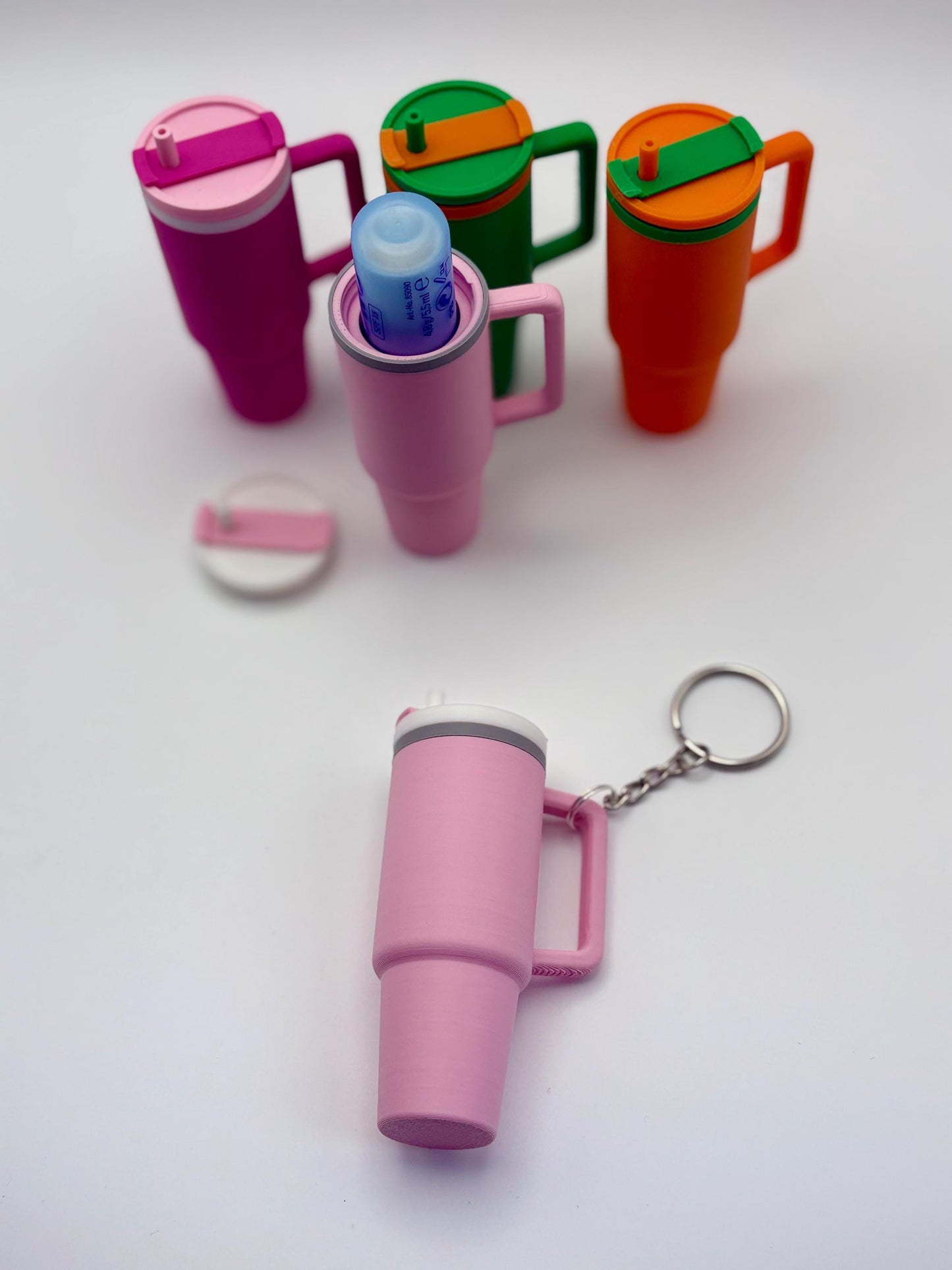 Tumbler Chapstick Holder keychains Mini Stan Inspired, stylish and durable, compact and fun gift idea!