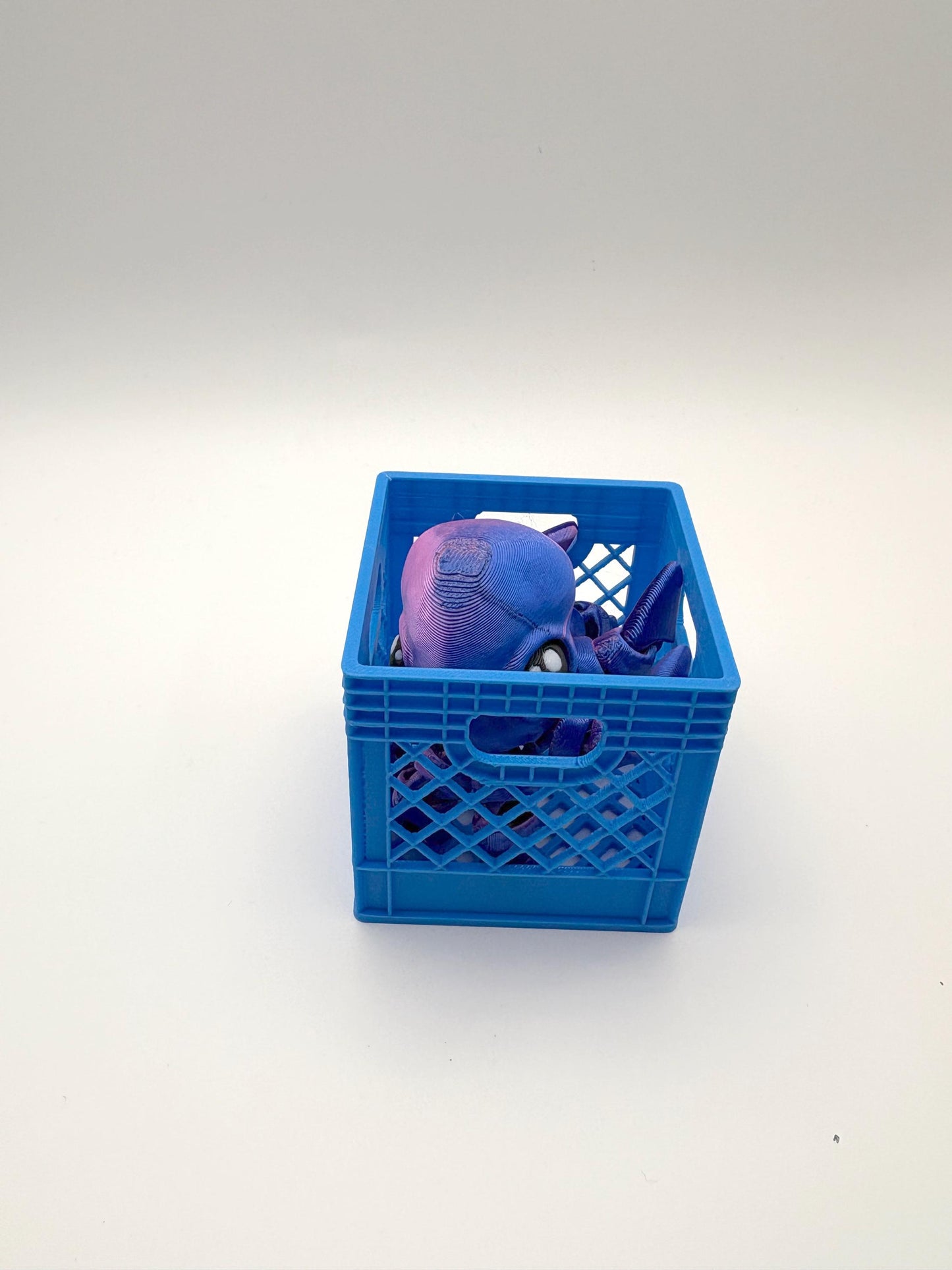 Milk Crate Cute Octopus Articulated – A Tiny Octopus Hiding in a Mini Milk Crate!