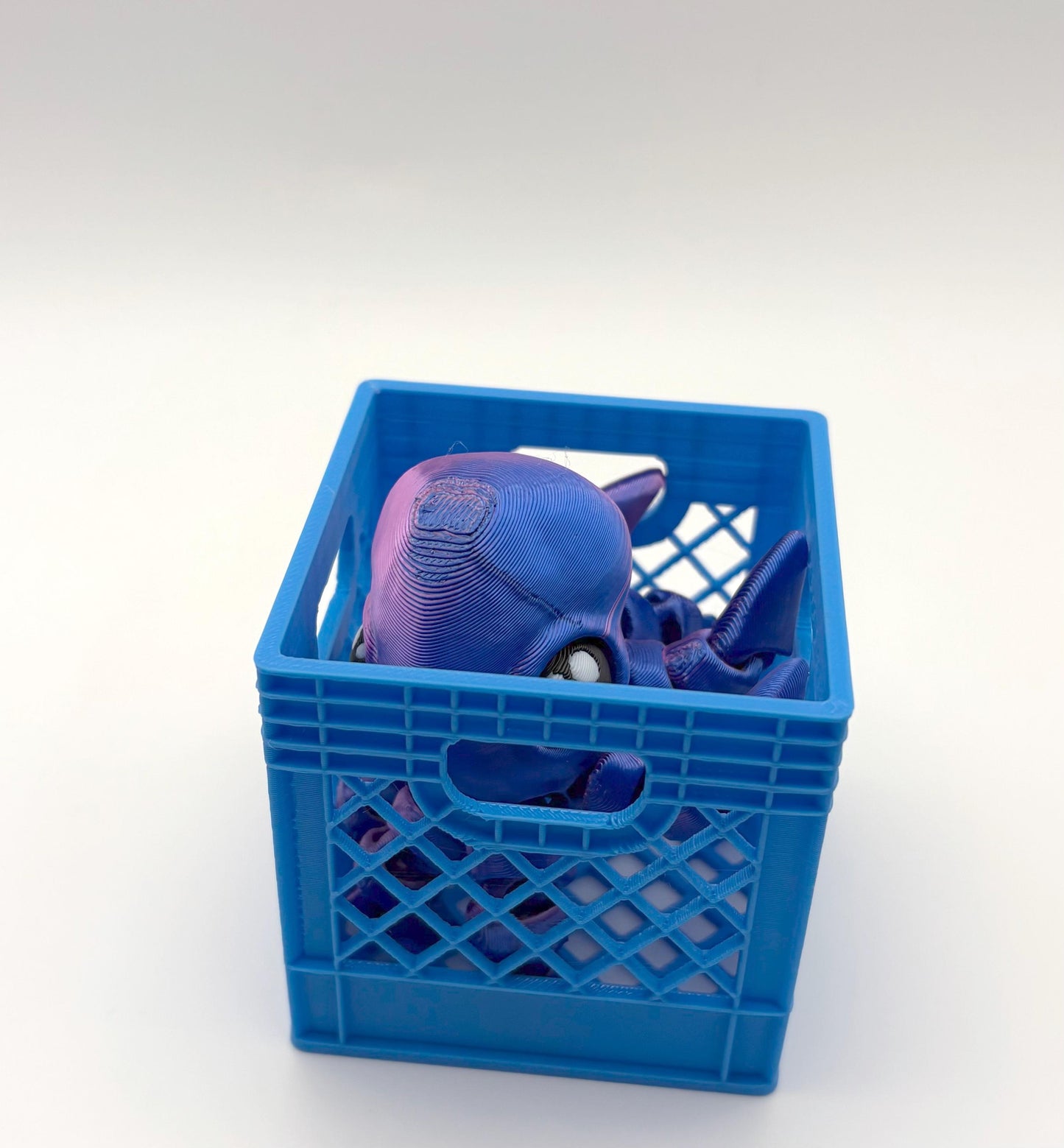 Milk Crate Cute Octopus Articulated – A Tiny Octopus Hiding in a Mini Milk Crate!