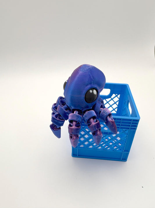 Milk Crate Cute Octopus Articulated – A Tiny Octopus Hiding in a Mini Milk Crate!