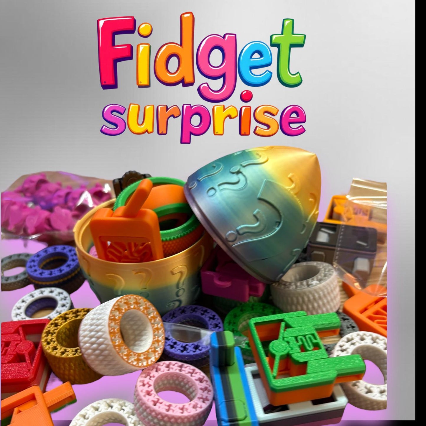 Mystery Egg Bundle – 5 Multicolor Fidget Toys for Stress Relief!