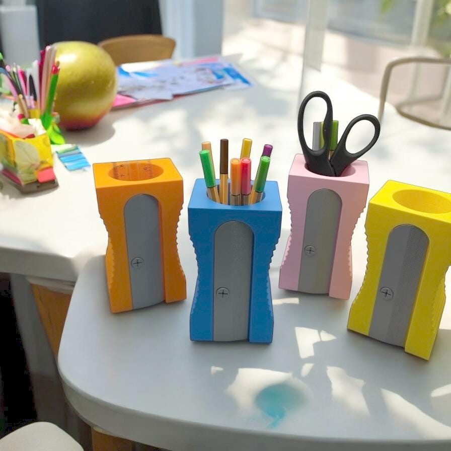 Pencil Sharpener Desk Organizer, Pen Holder, Office & School Supply Storage, Teacher Appreciation Gift, Thank You Teacher Gift