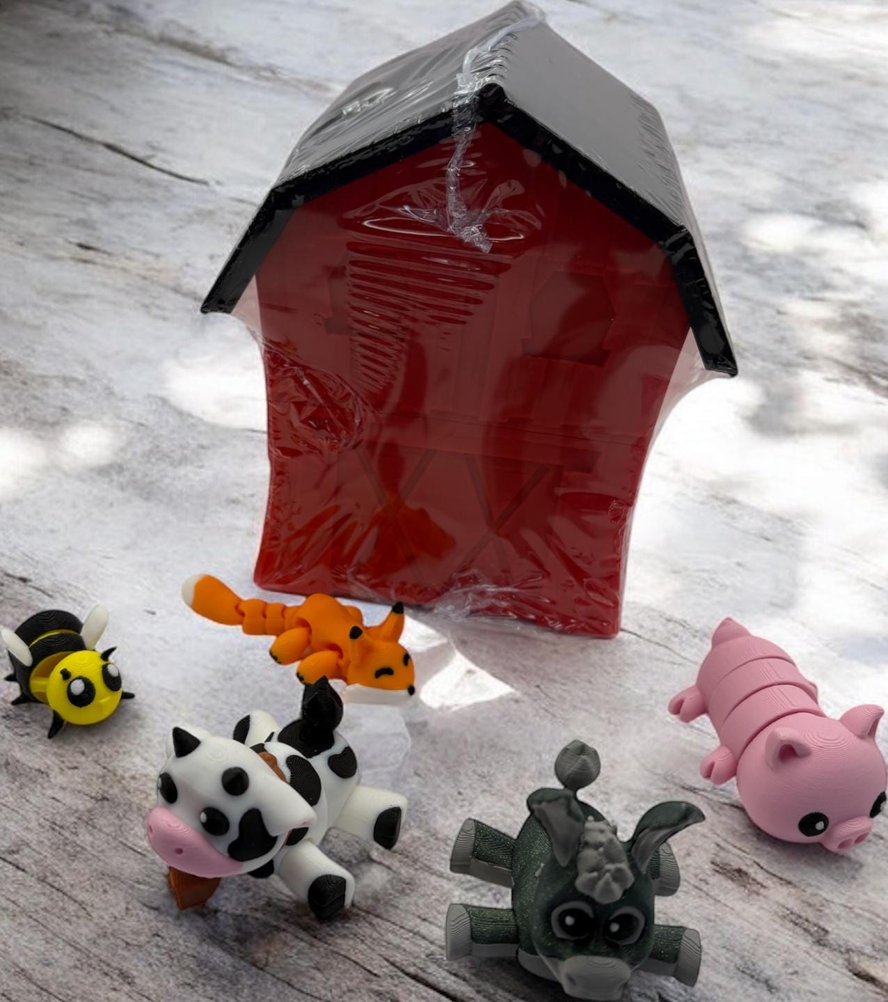 Flexible Farm Barn Animals - 5 Articulated Farm Animals Fidget Toy