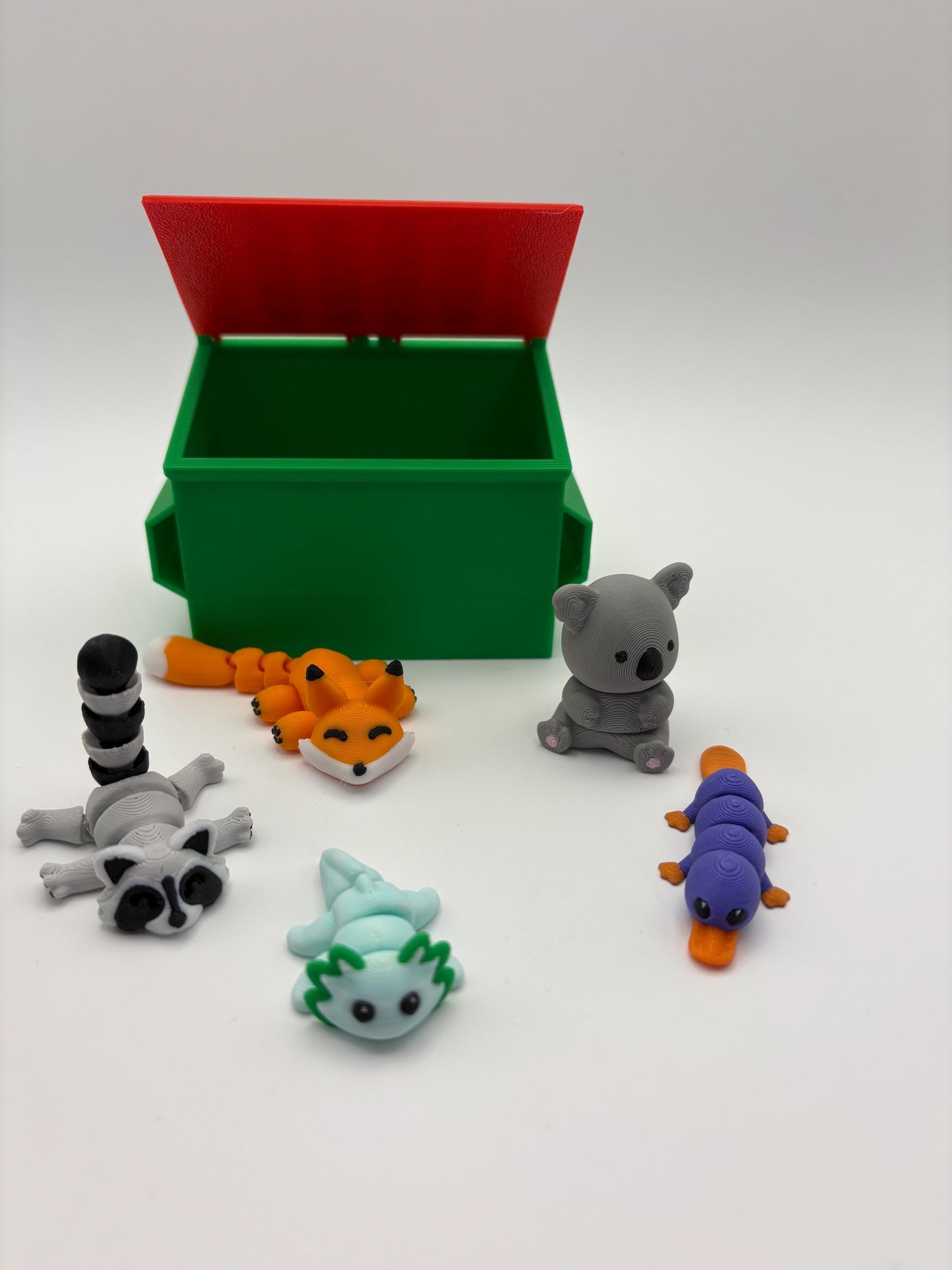 Dumpster Animals Articulated Fidget Toy - 5 Mini Mystery Animals Inside, Fun and Engaging Design, Eco-Friendly, Lightweight & Sturdy