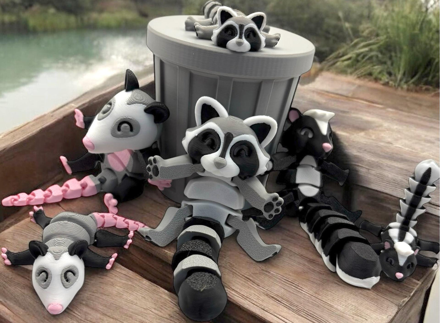 Trash Animals Articulating Fidget Toys Large bundle, fun and interactive, perfect for all ages and unique decor!